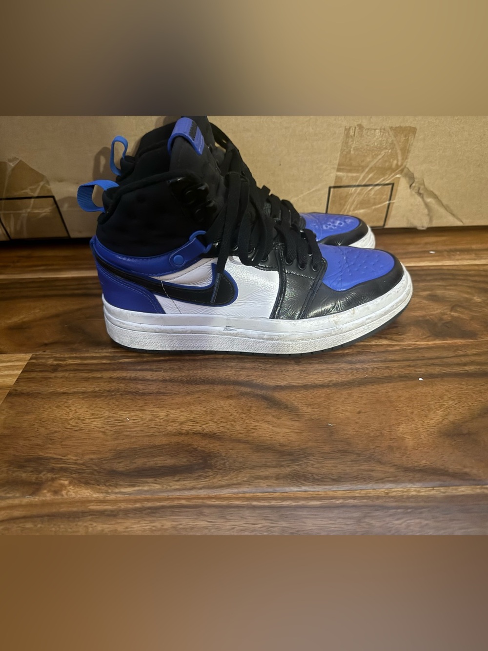 Nike High-Top Sneakers in Black/White/Royal Blue